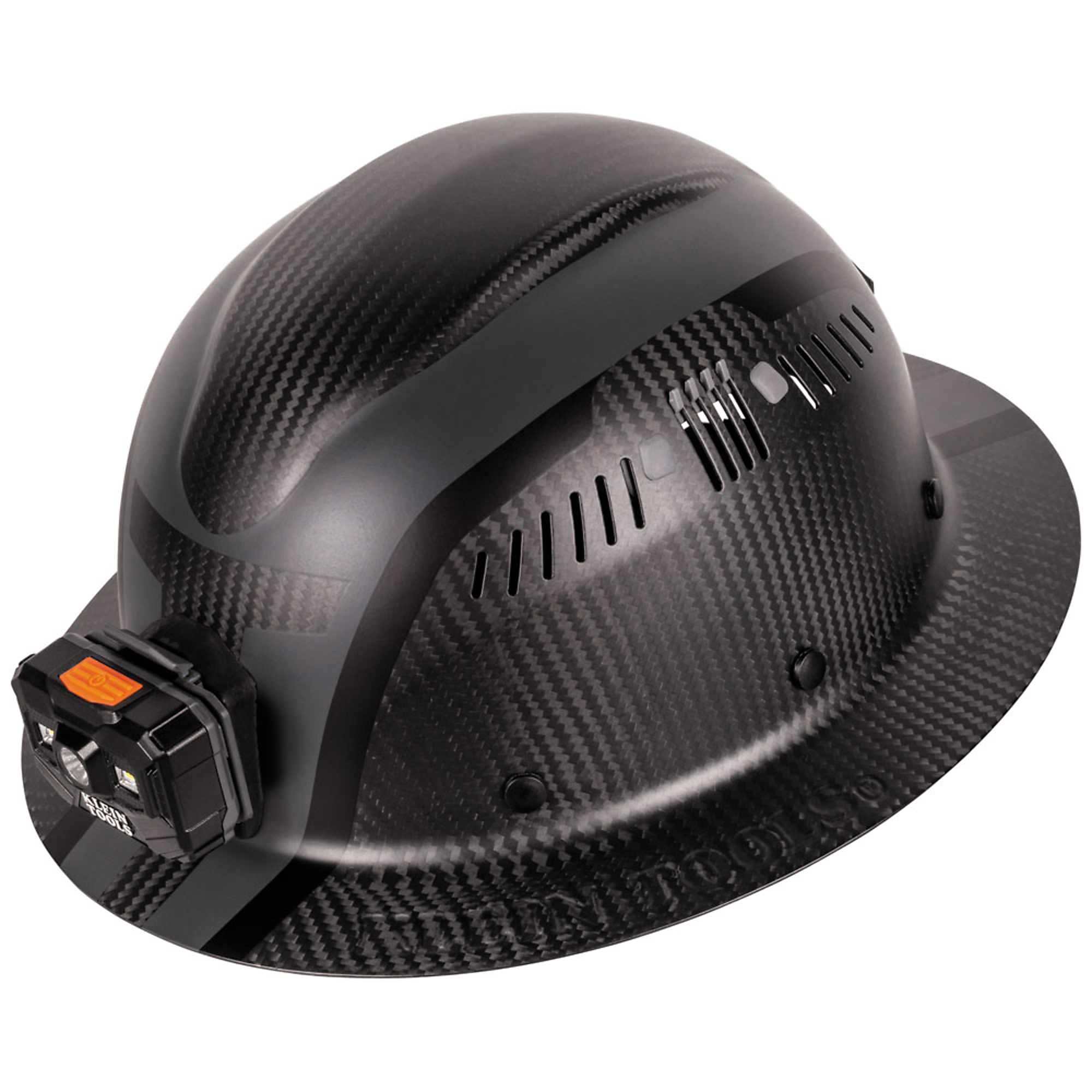 Klein Tools, Klein Carbon Fiber Full Brim Hard Hat with Headlam, Model# 60514
